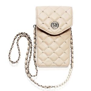 BADGLEY MISCHKA
Quilted Faux Leather & Faux Pearl Phone Case
